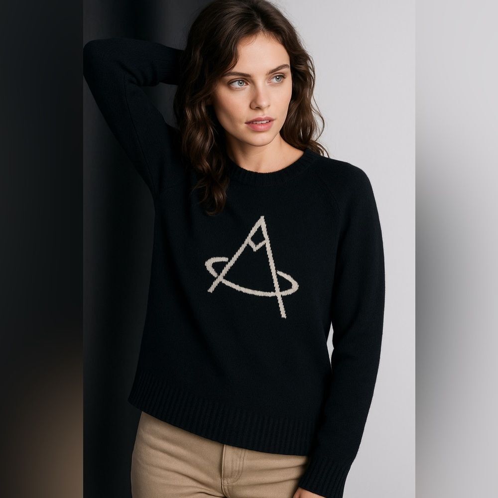 Aether 100% Wool The Ajax Sweater Limited Edition With Logo In Black Size S
